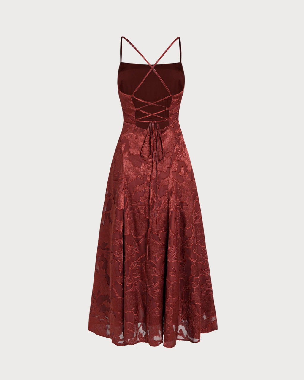 Bela Women's Maxi Dress | Floral Jacquard, Square Neck, A-Line