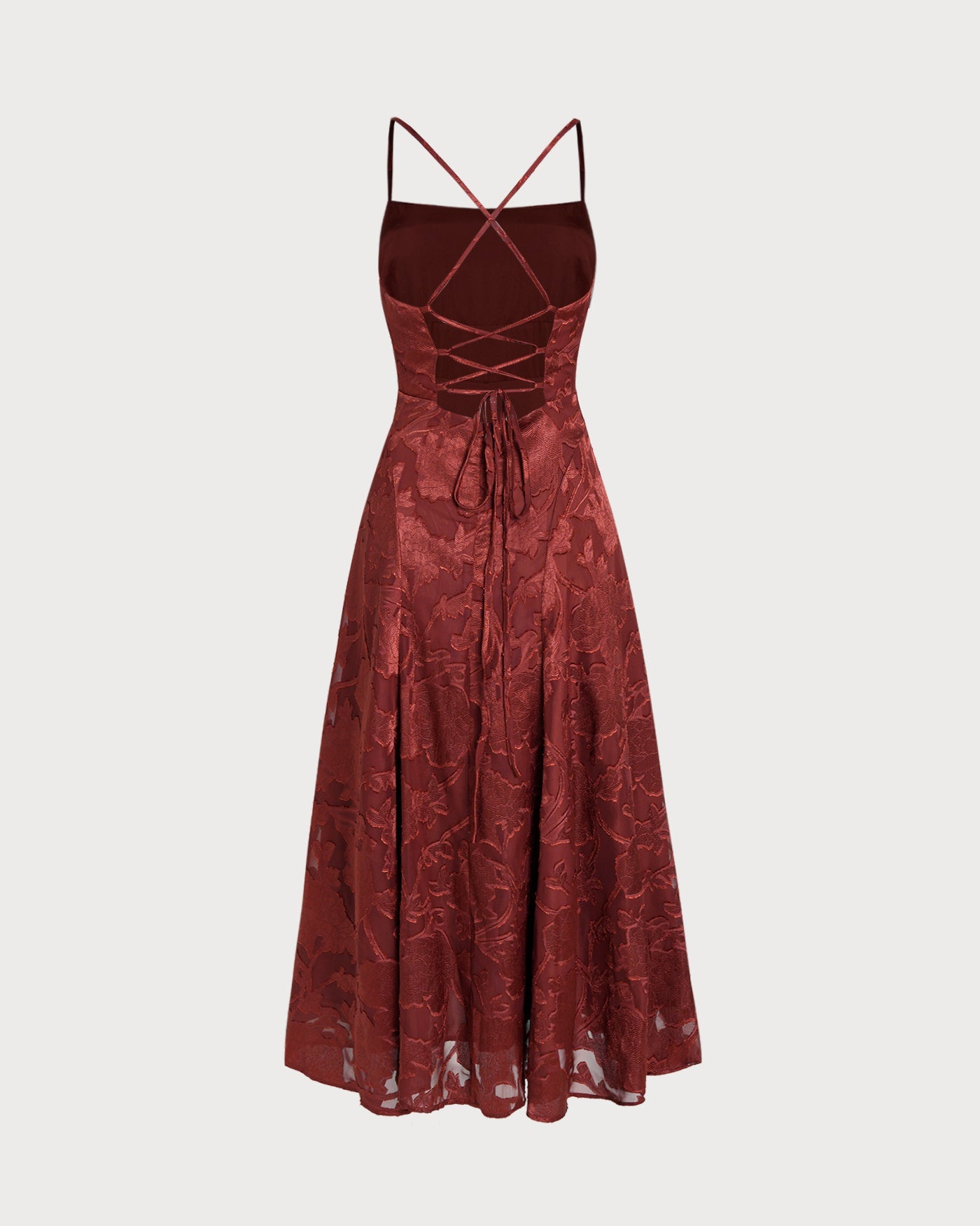 Bela Women's Maxi Dress | Floral Jacquard, Square Neck, A-Line