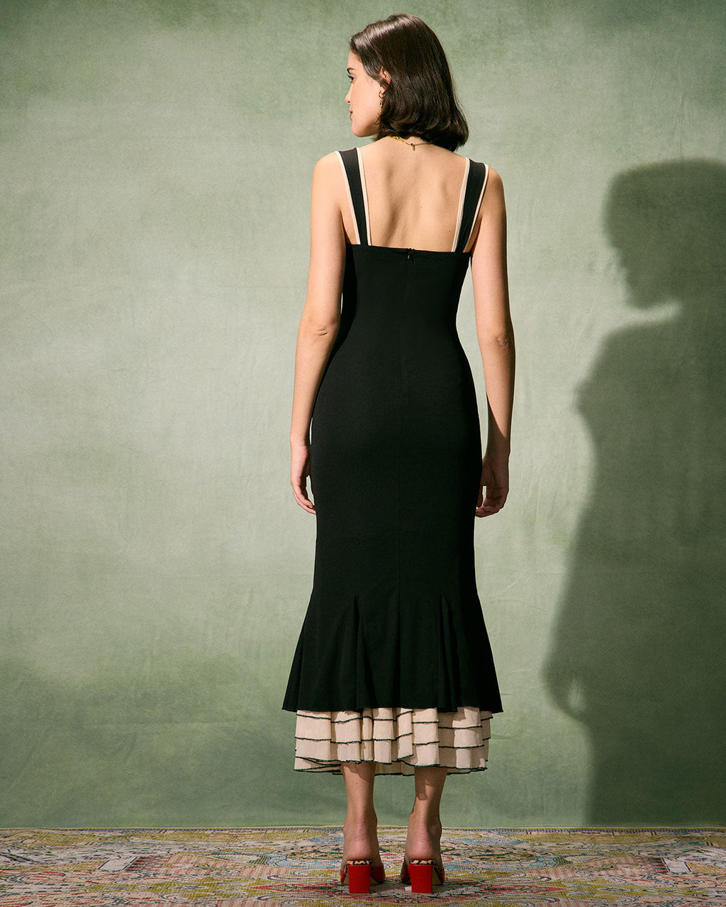 Bella Women's Black Maxi Dress | Sweetheart Neck, Bodycon Fit