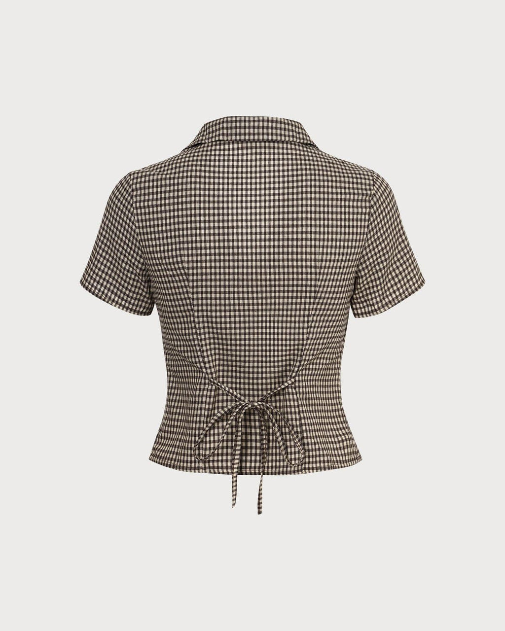 Bella Women's Blouse | Cotton Gingham, Slim Fit Short Sleeve