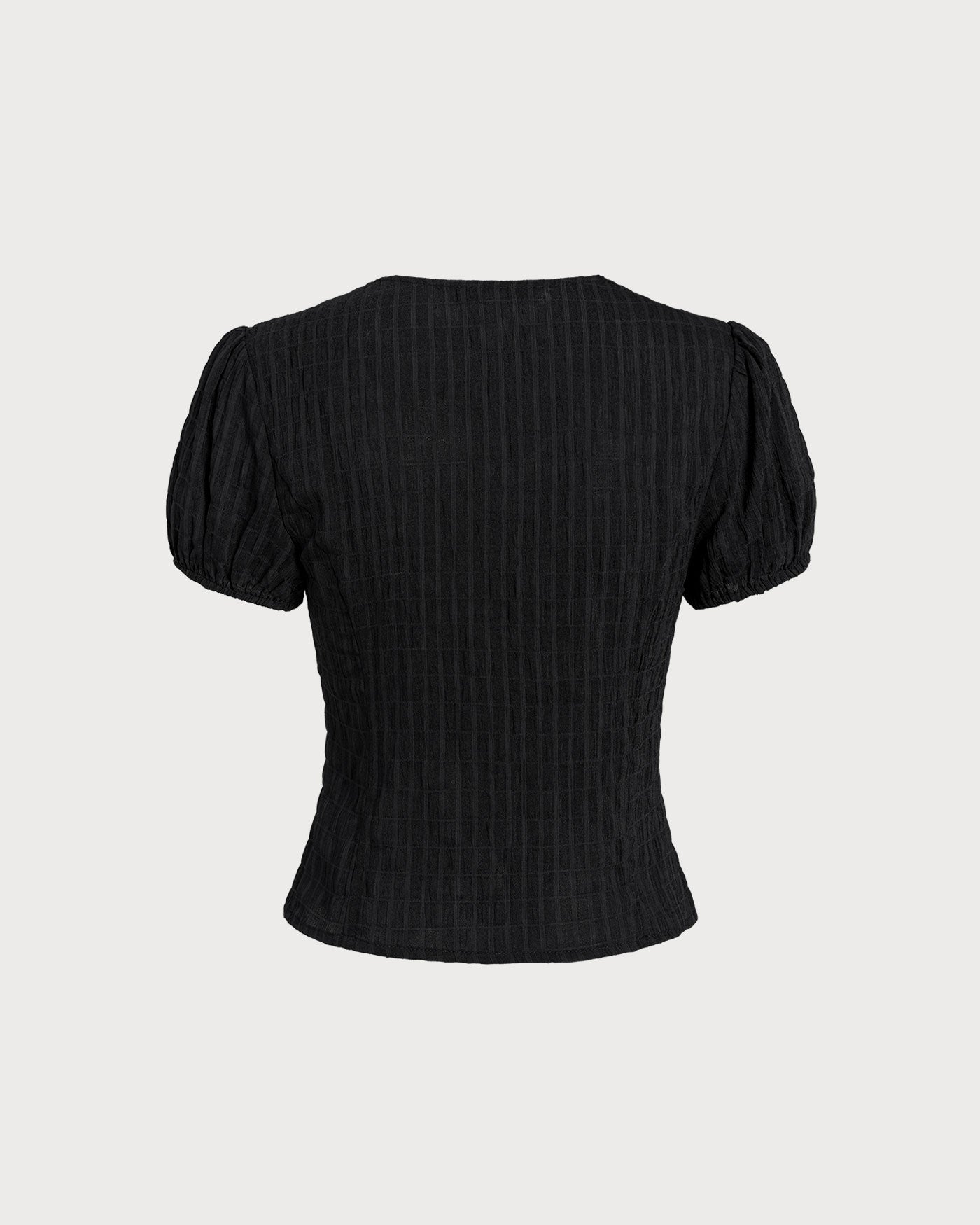 Bella Women's Blouse | Jacquard Puff Sleeve Top, Vintage Lace Trim