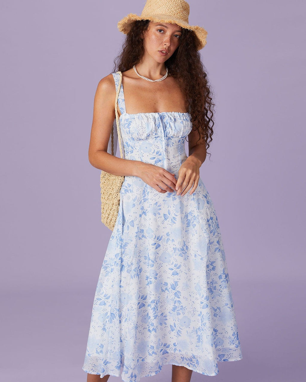 Bella Women's Midi Dress | Floral Print, Sleeveless