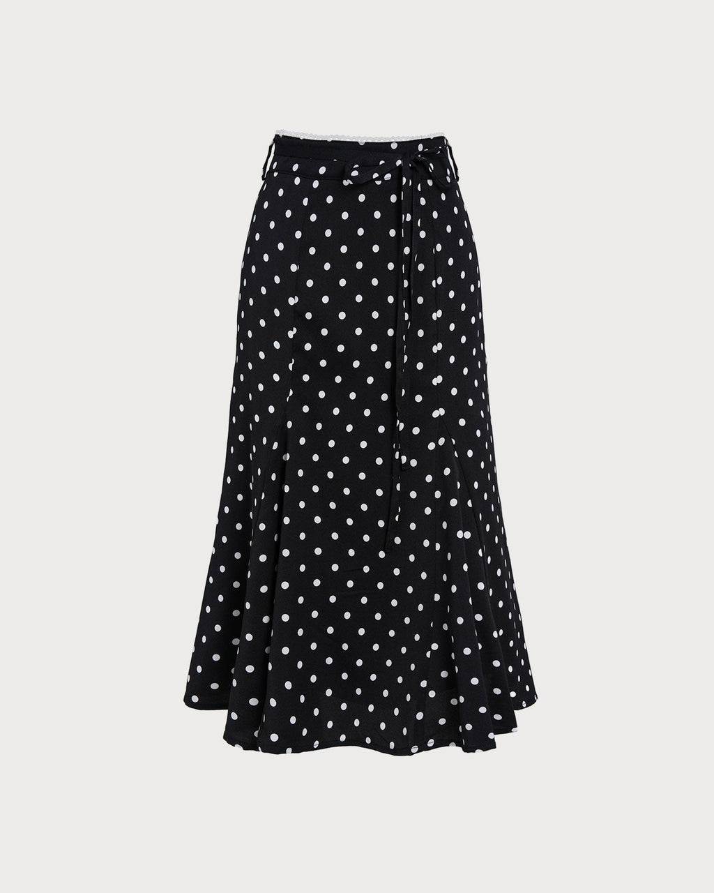 Bella Women's Midi Skirt | Polka Dot Mesh, Mermaid Hem