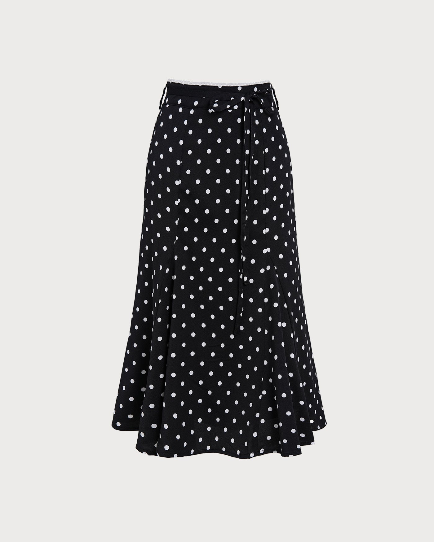 Bella Women's Midi Skirt | Polka Dot Mesh, Mermaid Hem