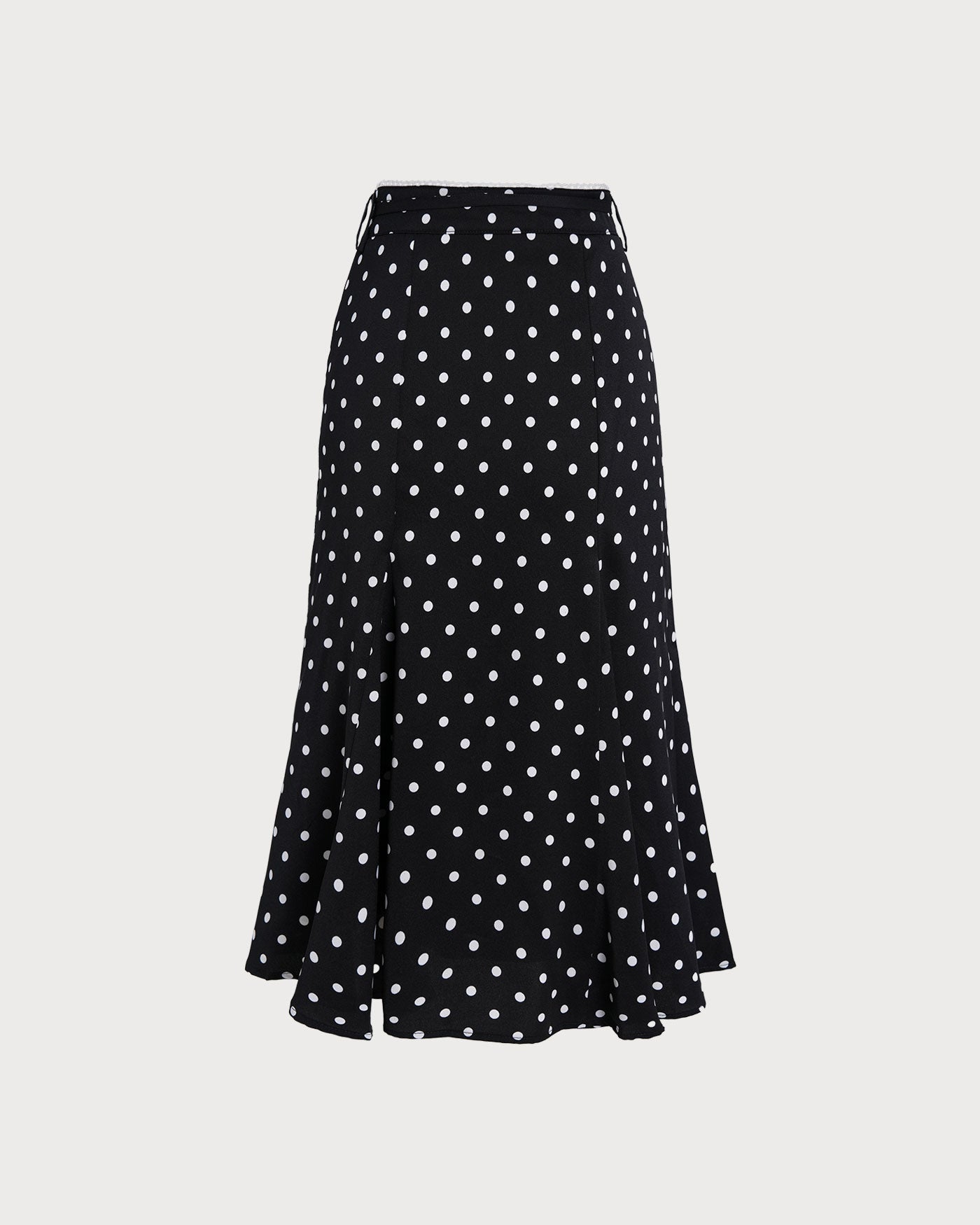 Bella Women's Midi Skirt | Polka Dot Mesh, Mermaid Hem