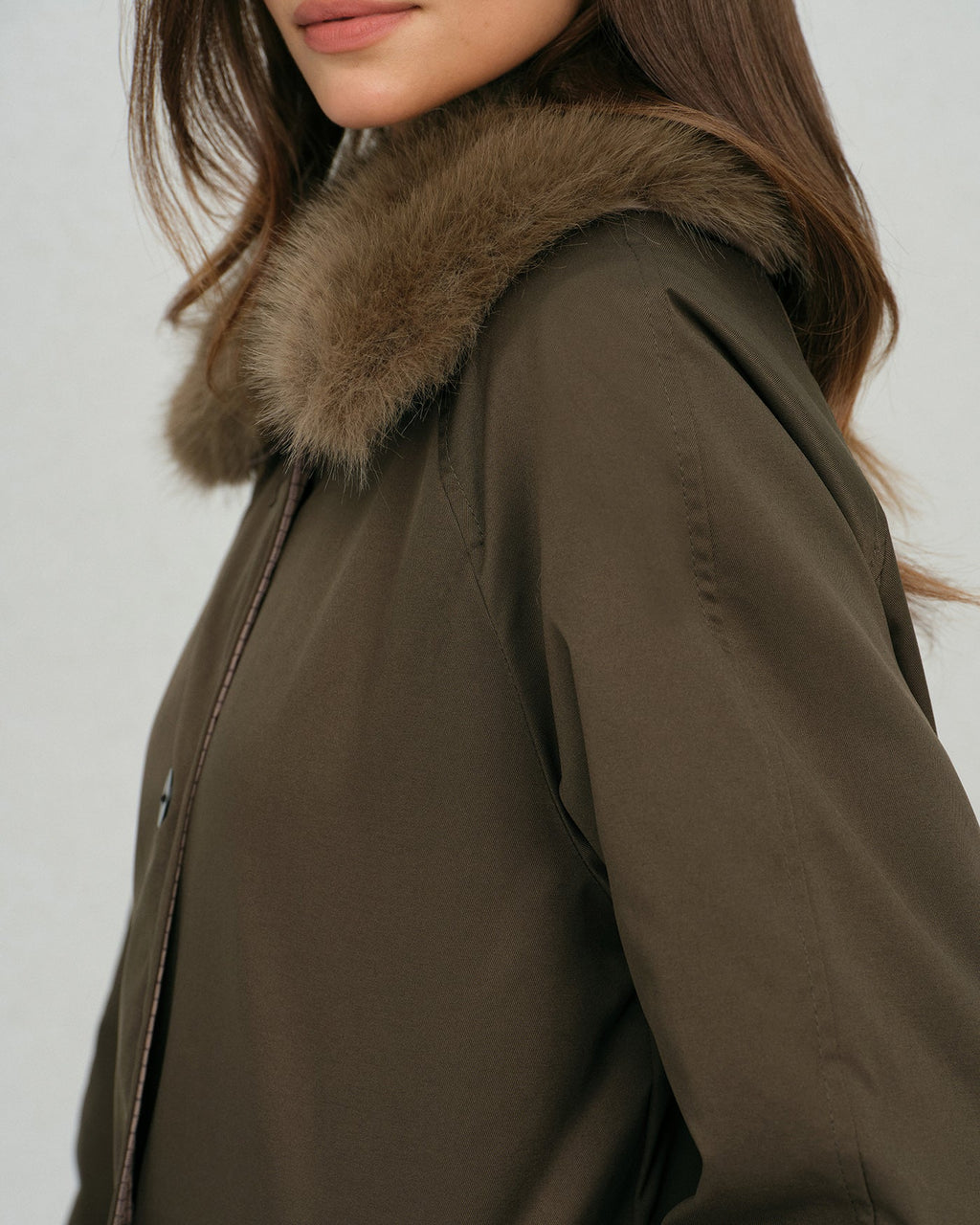 Briella Women's Winter Coat | Reversible Faux Fur Collar, Loose Fit
