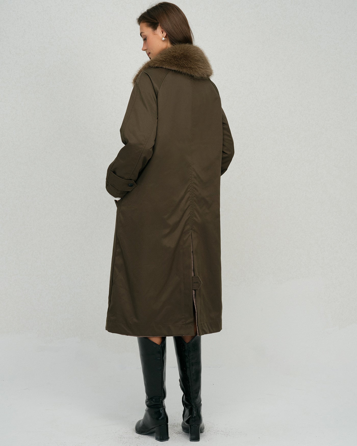 Briella Women's Winter Coat | Reversible Faux Fur Collar, Loose Fit