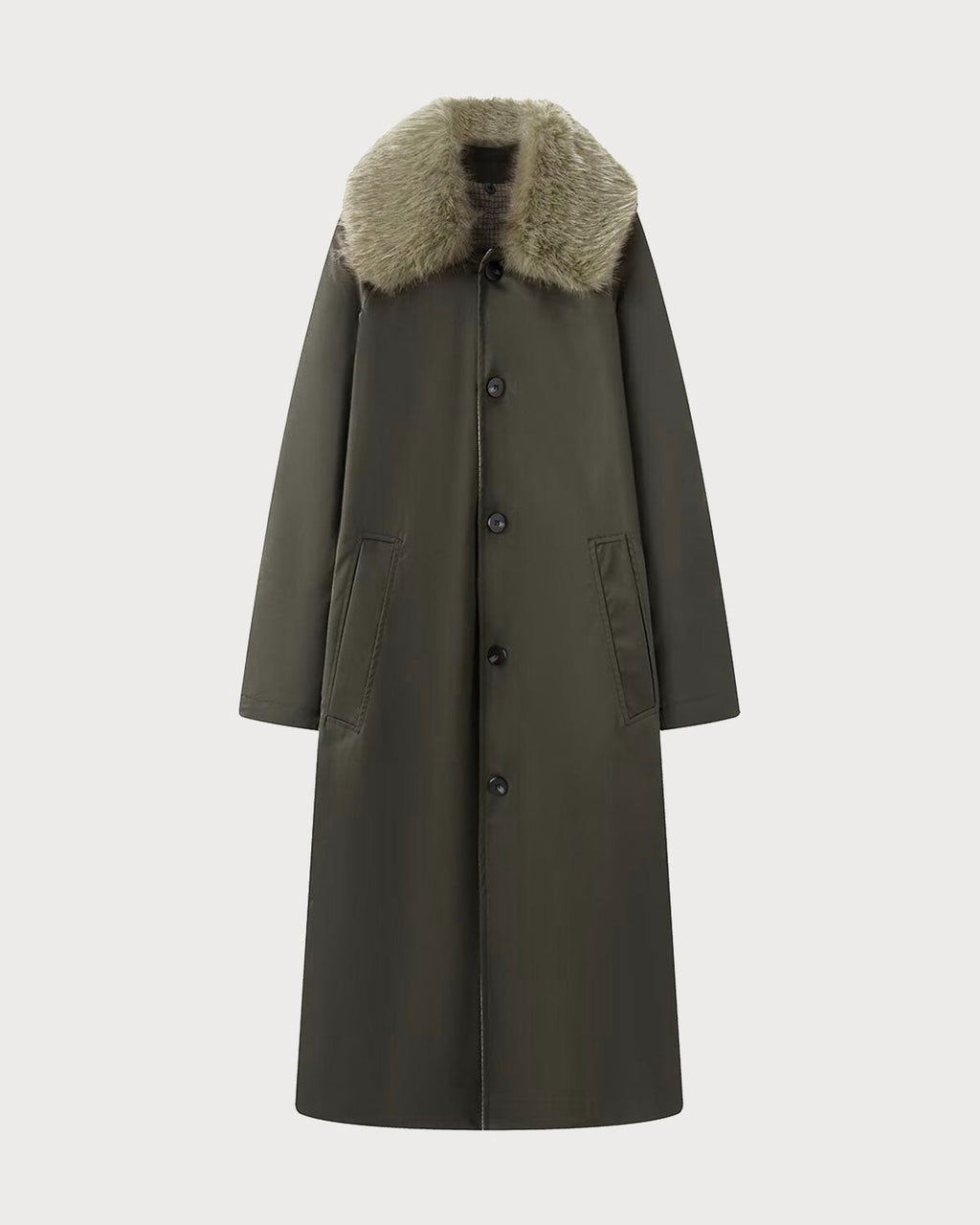 Briella Women's Winter Coat | Reversible Faux Fur Collar, Loose Fit
