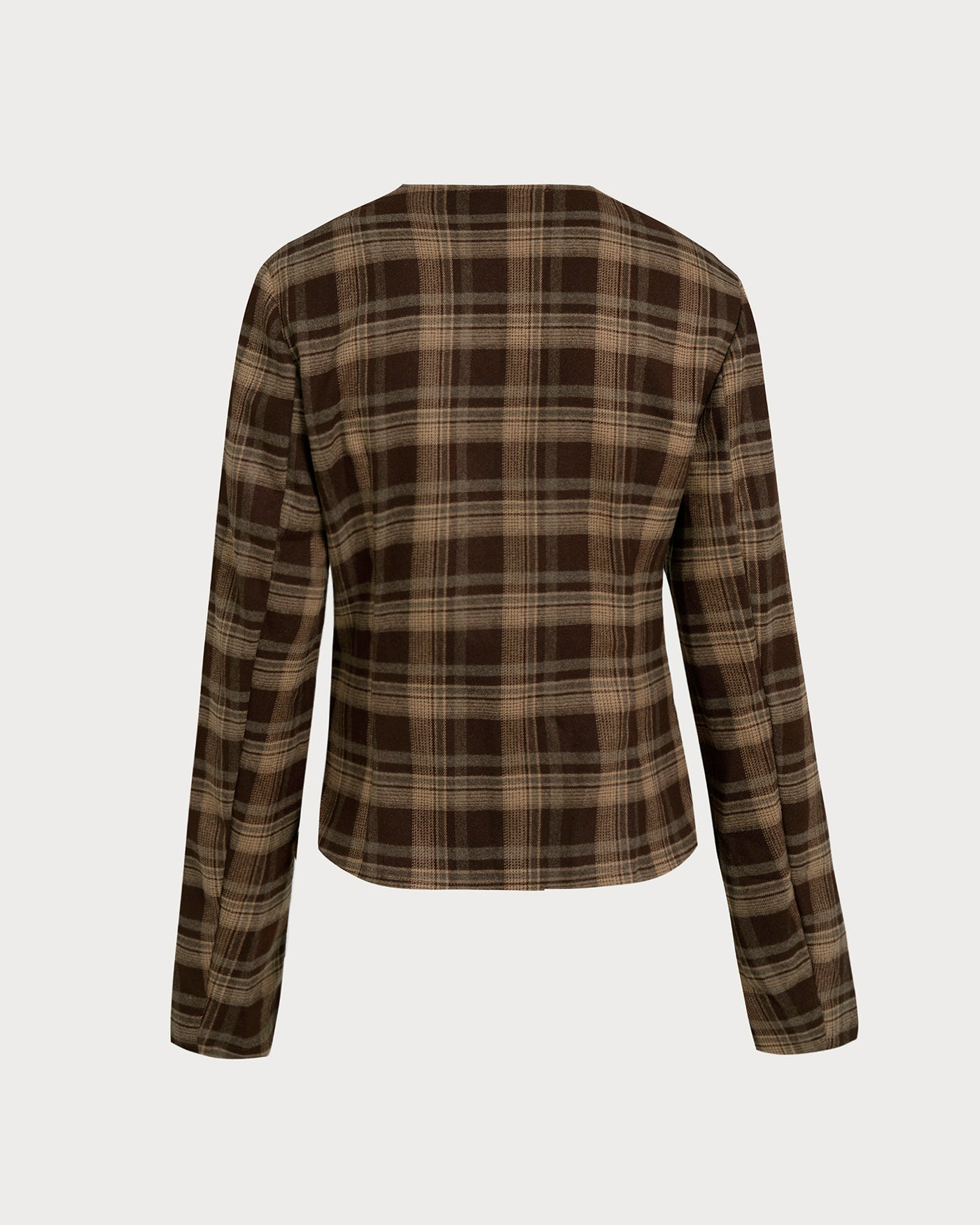 Brielle Women's Jacket | Plaid, Single Breasted, Long Sleeves