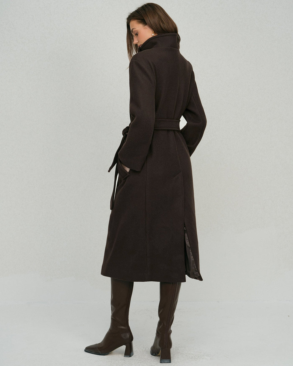 Caden Women's Trench Coat | 100% Polyester, Belted with Pockets