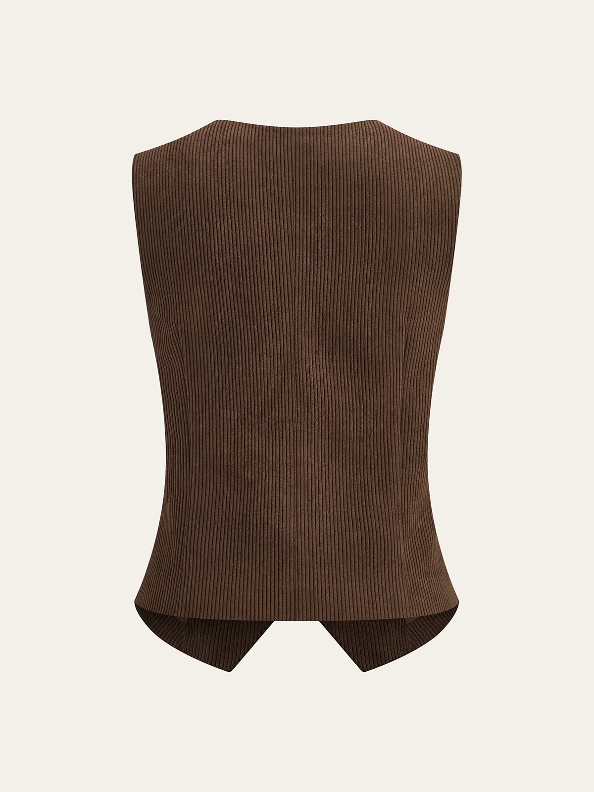 Cameron Women's Black Vest | Corduroy, V-Neck, Buttoned, Slight Stretch