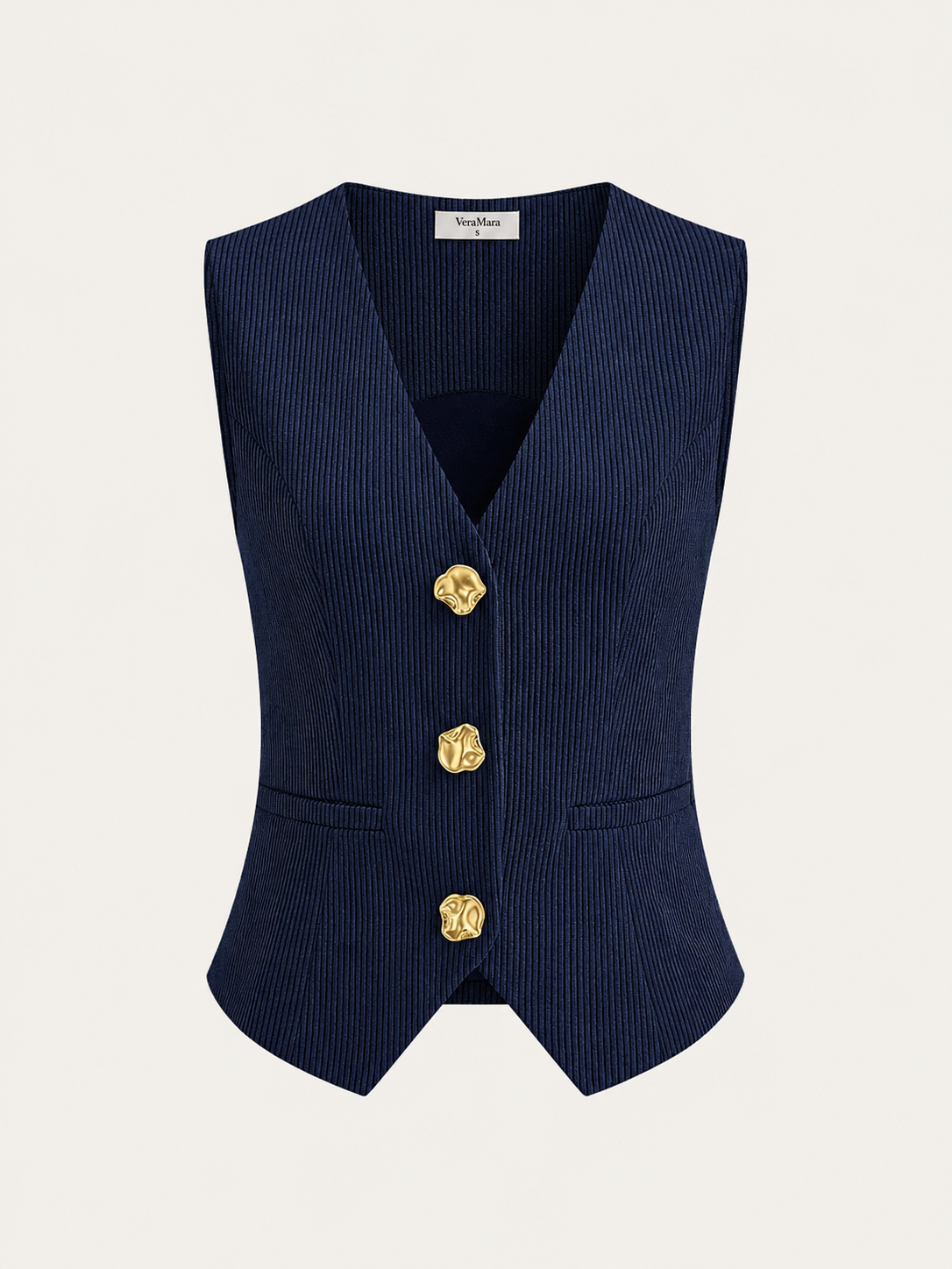 Cameron Women's Vest | Corduroy, V-Neck, Buttoned, Slight Stretch