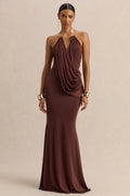 Celia Women's Maxi Dress | Premium Disco Jersey, Halter Neck