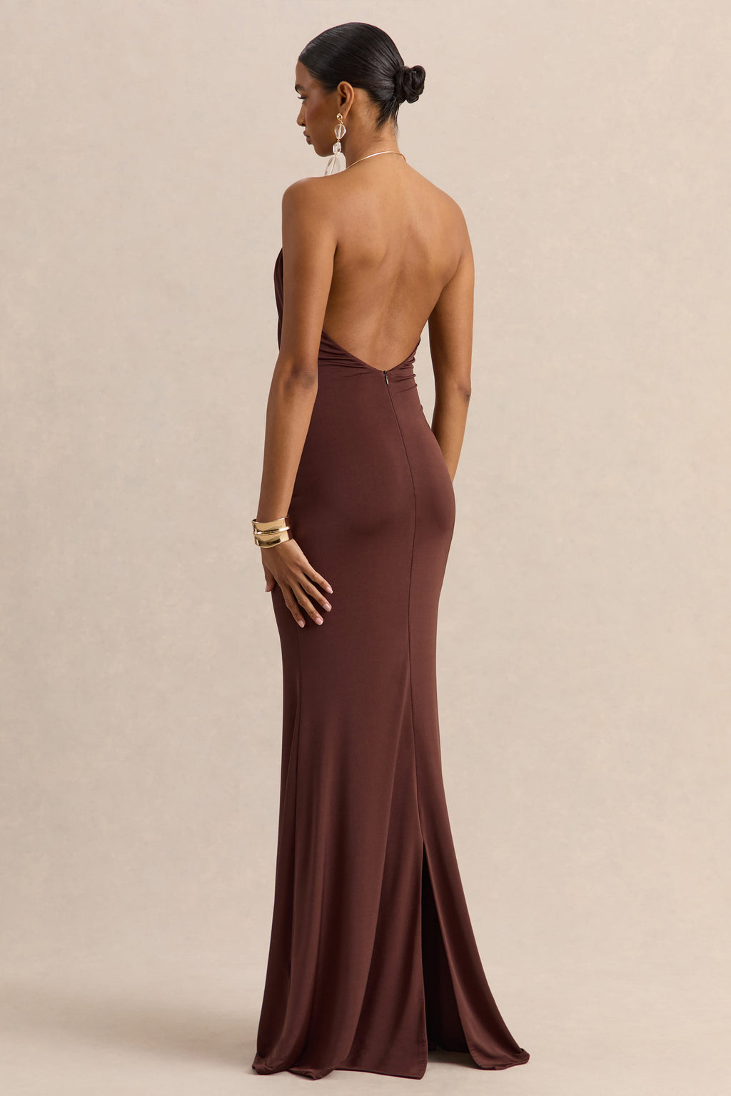 Celia Women's Maxi Dress | Premium Disco Jersey, Halter Neck