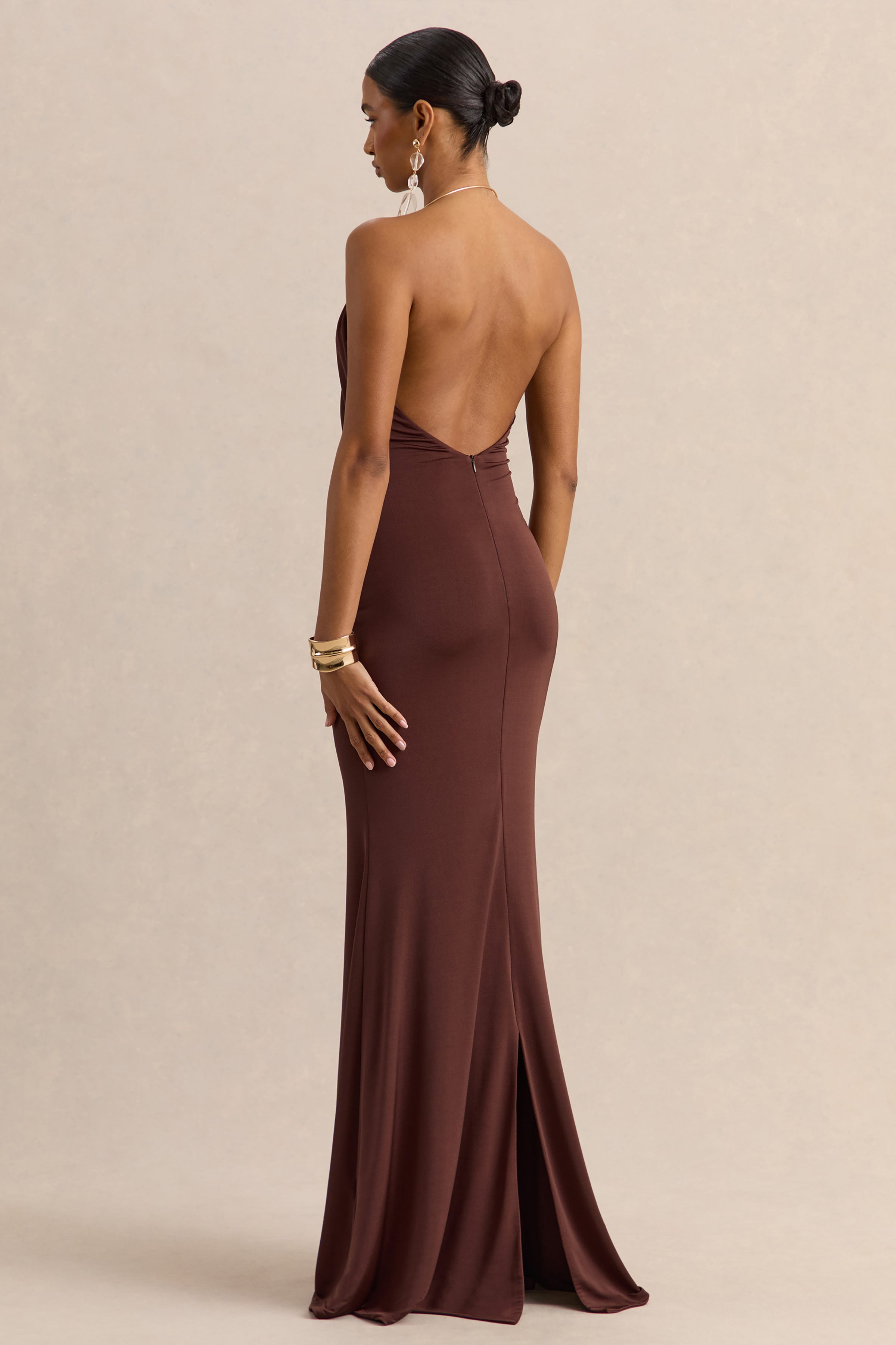 Celia Women's Maxi Dress | Premium Disco Jersey, Halter Neck