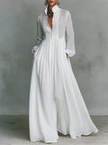 Celine Women's Maxi Dress | Cotton Linen Patchwork, Long Sleeve 0