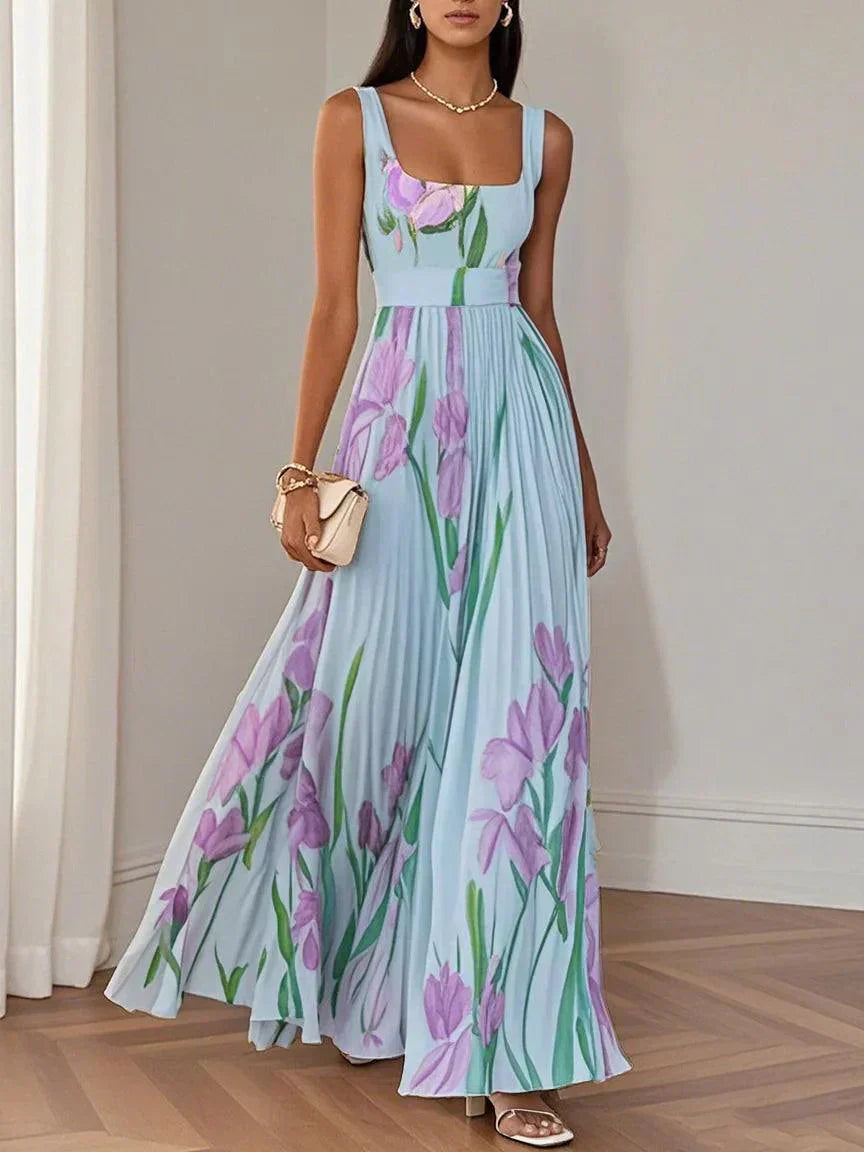 Celine Women's Maxi Dress | Lightweight Chiffon, Pleated A-Line 5