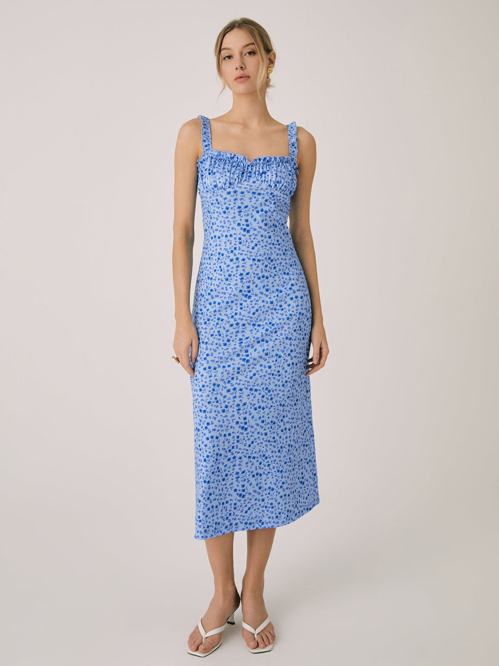 Cora Women's Midi Dress | Floral Jersey, Slim Fit Summer Dress