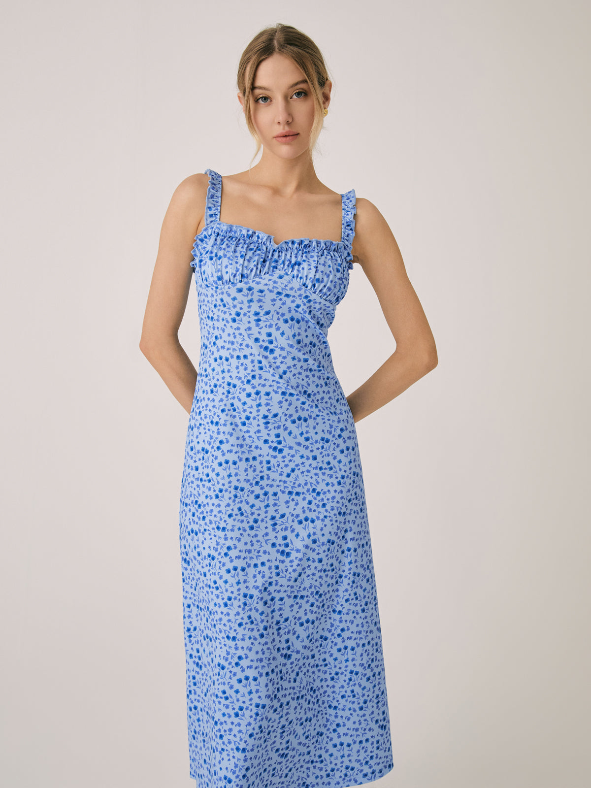 Cora Women's Midi Dress | Floral Jersey, Slim Fit Summer Dress
