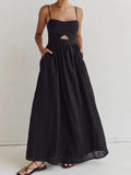Cora Women's Summer Dress | 100% Cotton, Sleeveless Maxi with Pockets