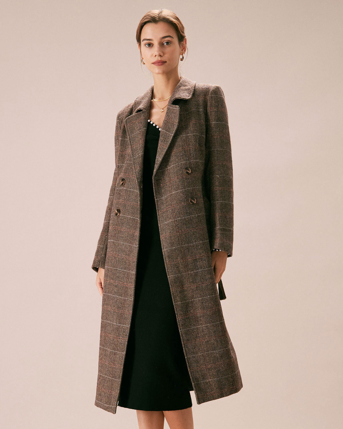 Cora Women's Trench Coat | Double-Breasted Polyester, Belted Waist