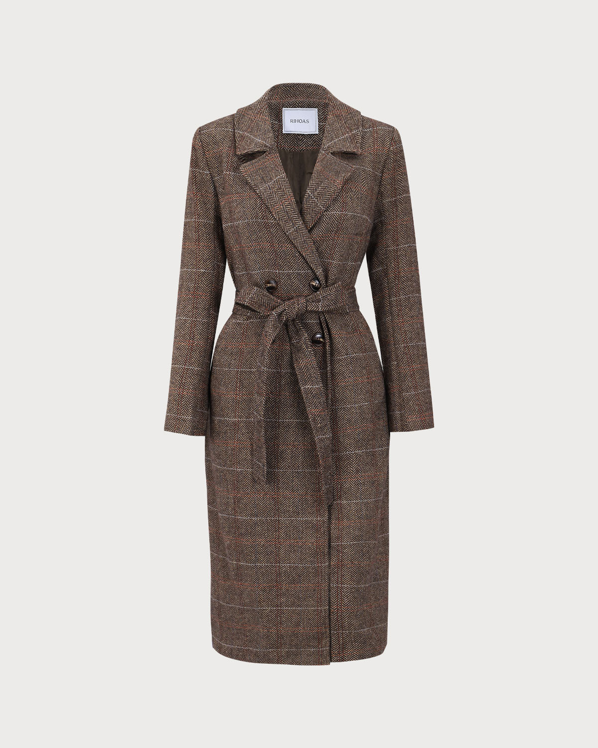 Cora Women's Trench Coat | Double-Breasted Polyester, Belted Waist