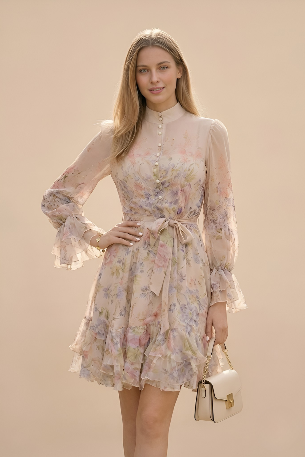 Fiona Women's Mini Dress | Floral Print, Lightweight Fabric