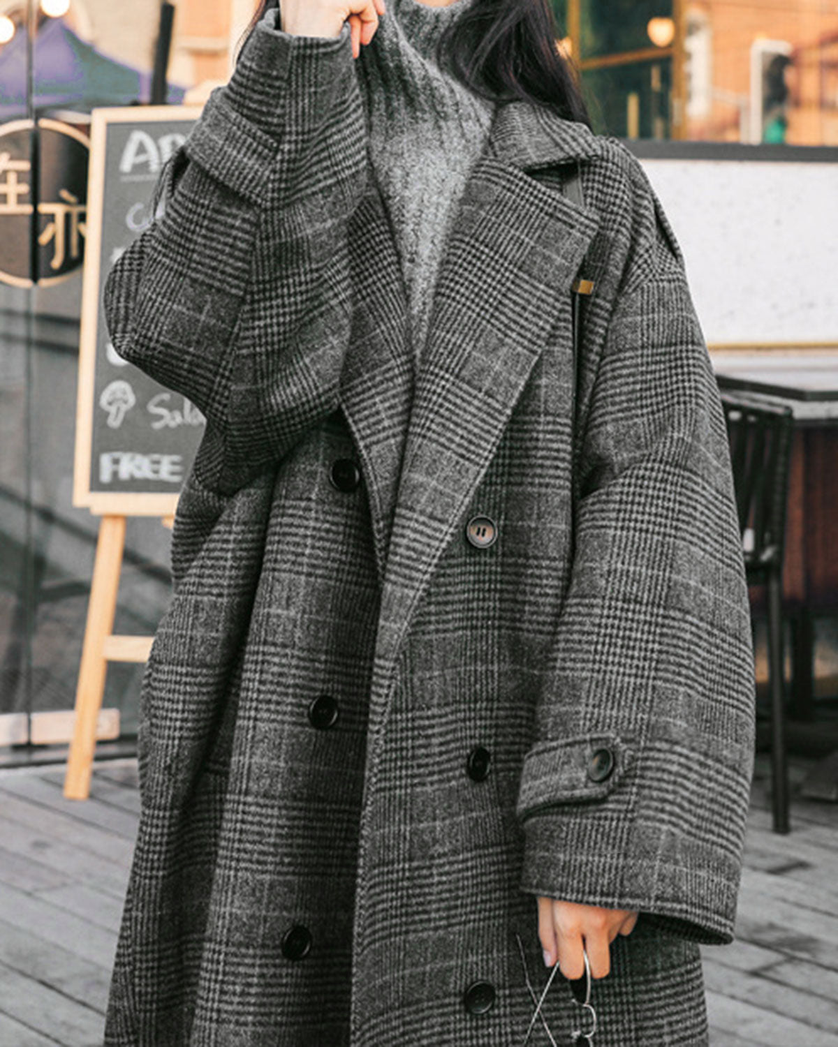 Gavin Men's Trench Coat | Grey Plaid, Long Length