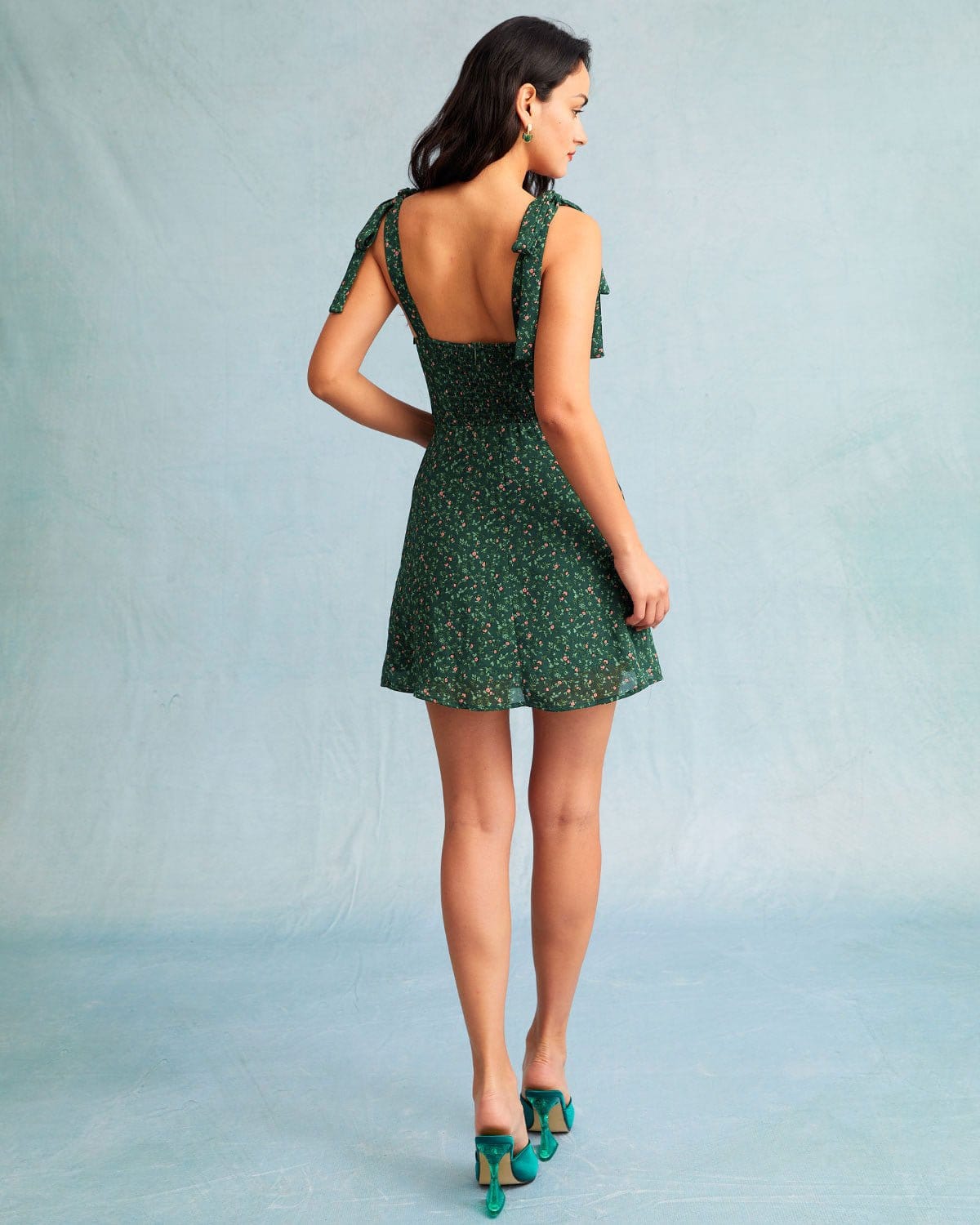 Gemma Women's Mini Dress | Floral Sweetheart Neck, A-Line Silhouette
