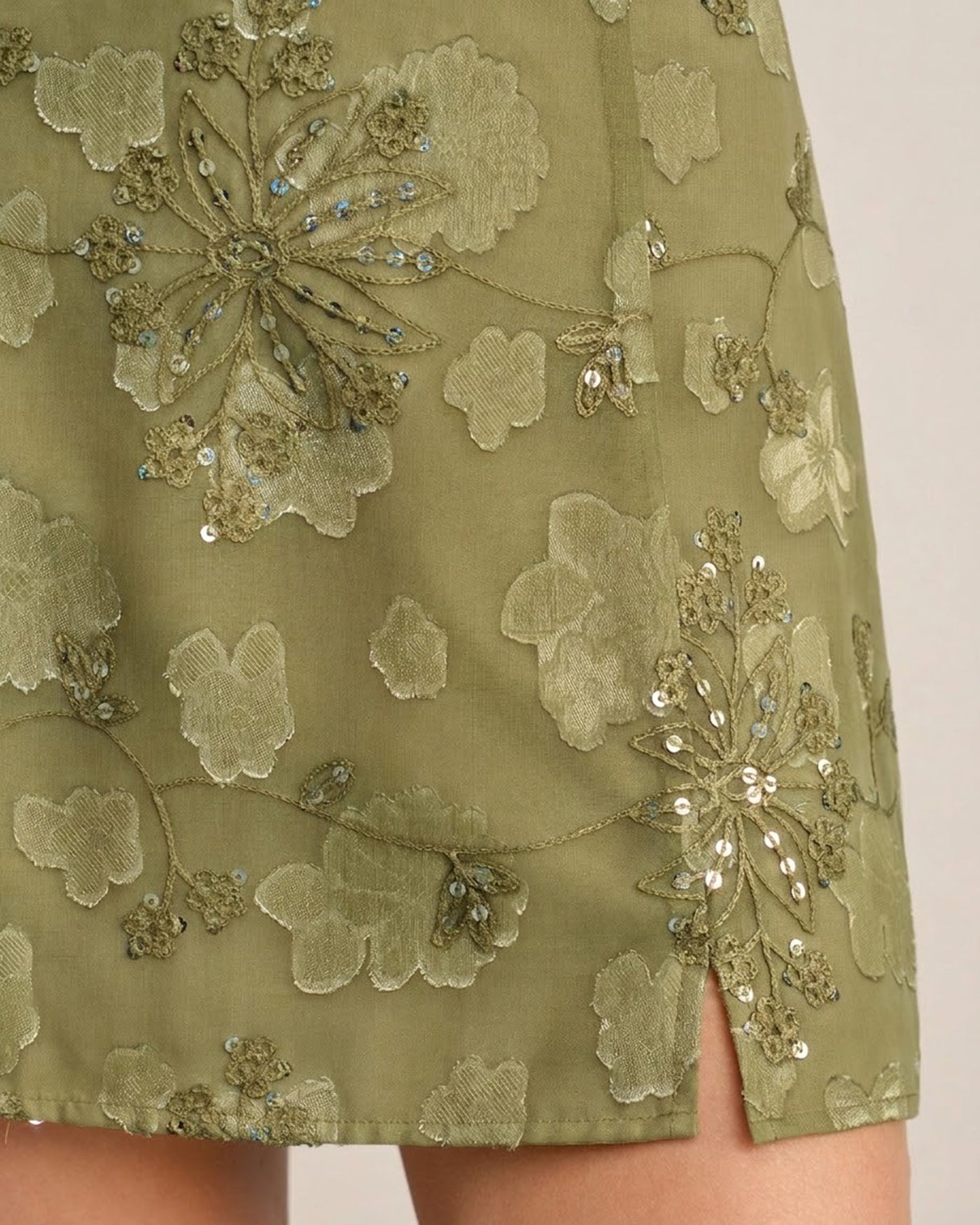 Giselle Women's Mini Skirt | Jacquard Sequins, A-Line Design