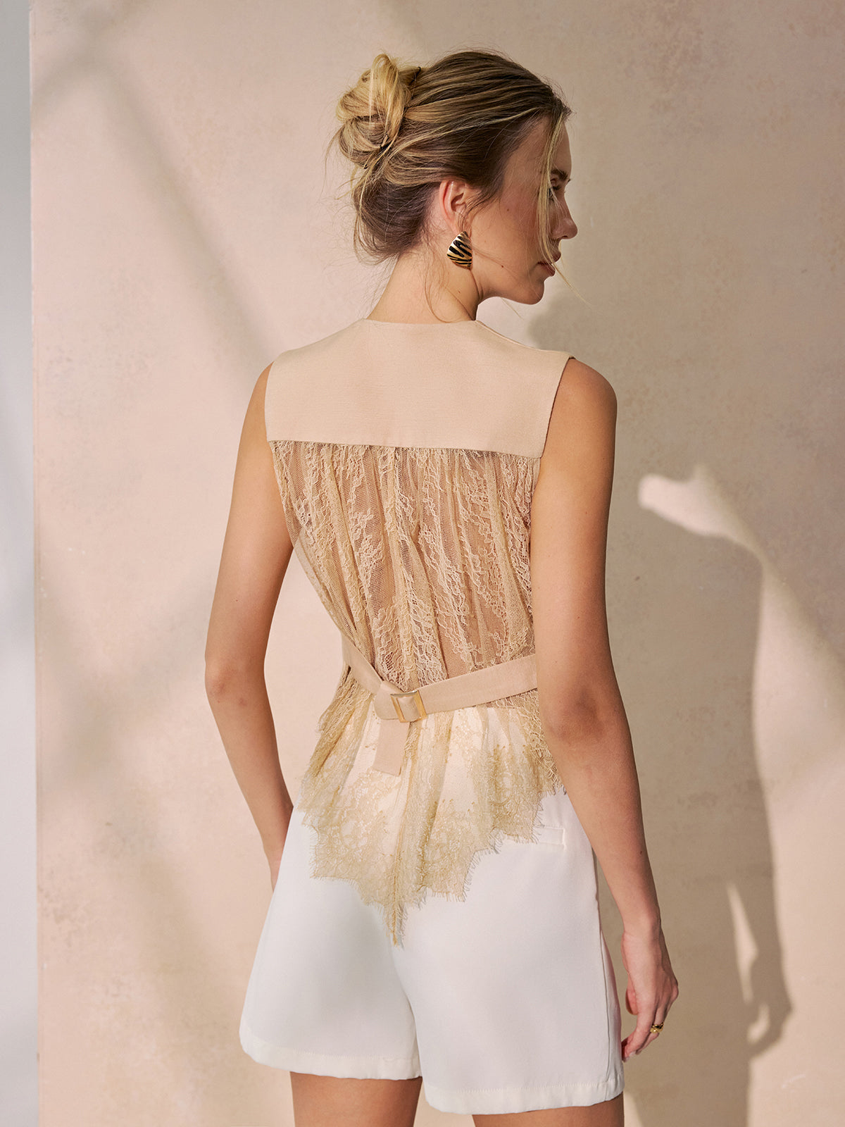 Lara Women's Vest | Organic Linen Blend, Tie-Waist Design