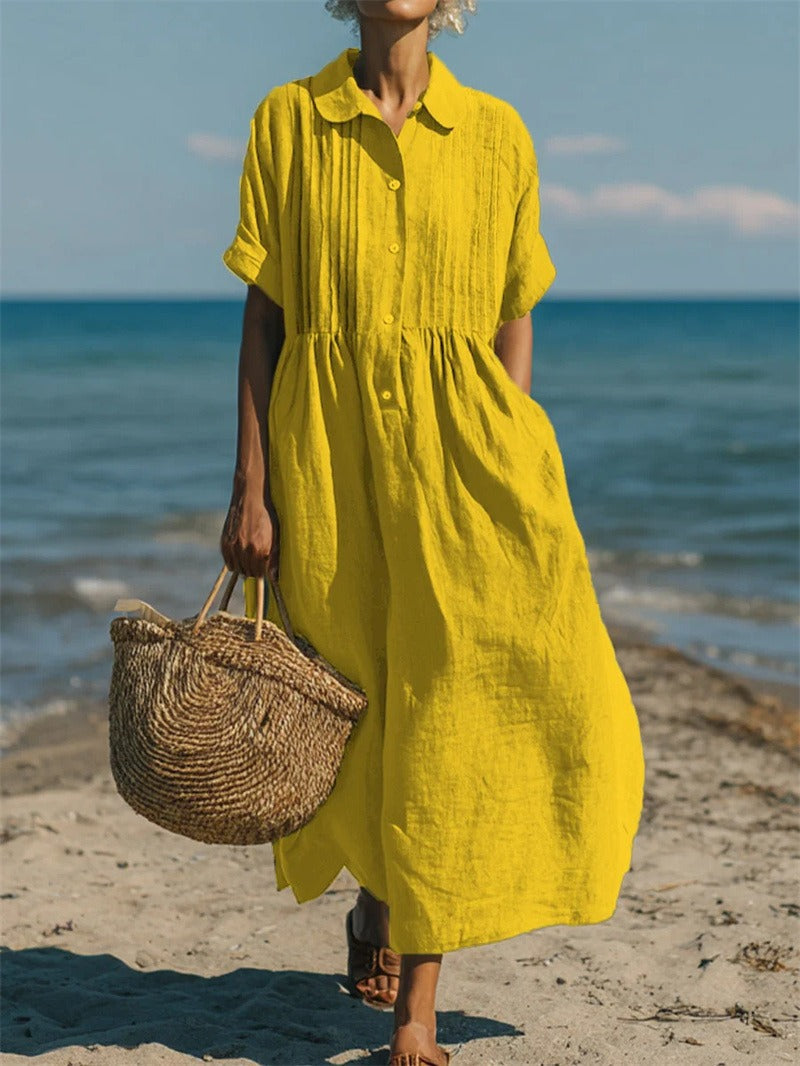 Lila Women's Shirt Dress | Organic Cotton, Button-Up Midi 6