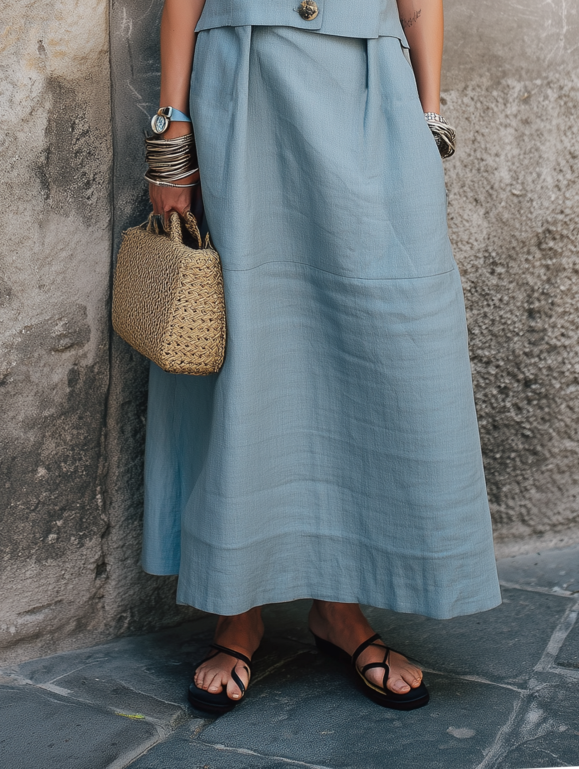Maya Women's Maxi Dress | Breathable Linen Blend, Sleeveless White Dress
