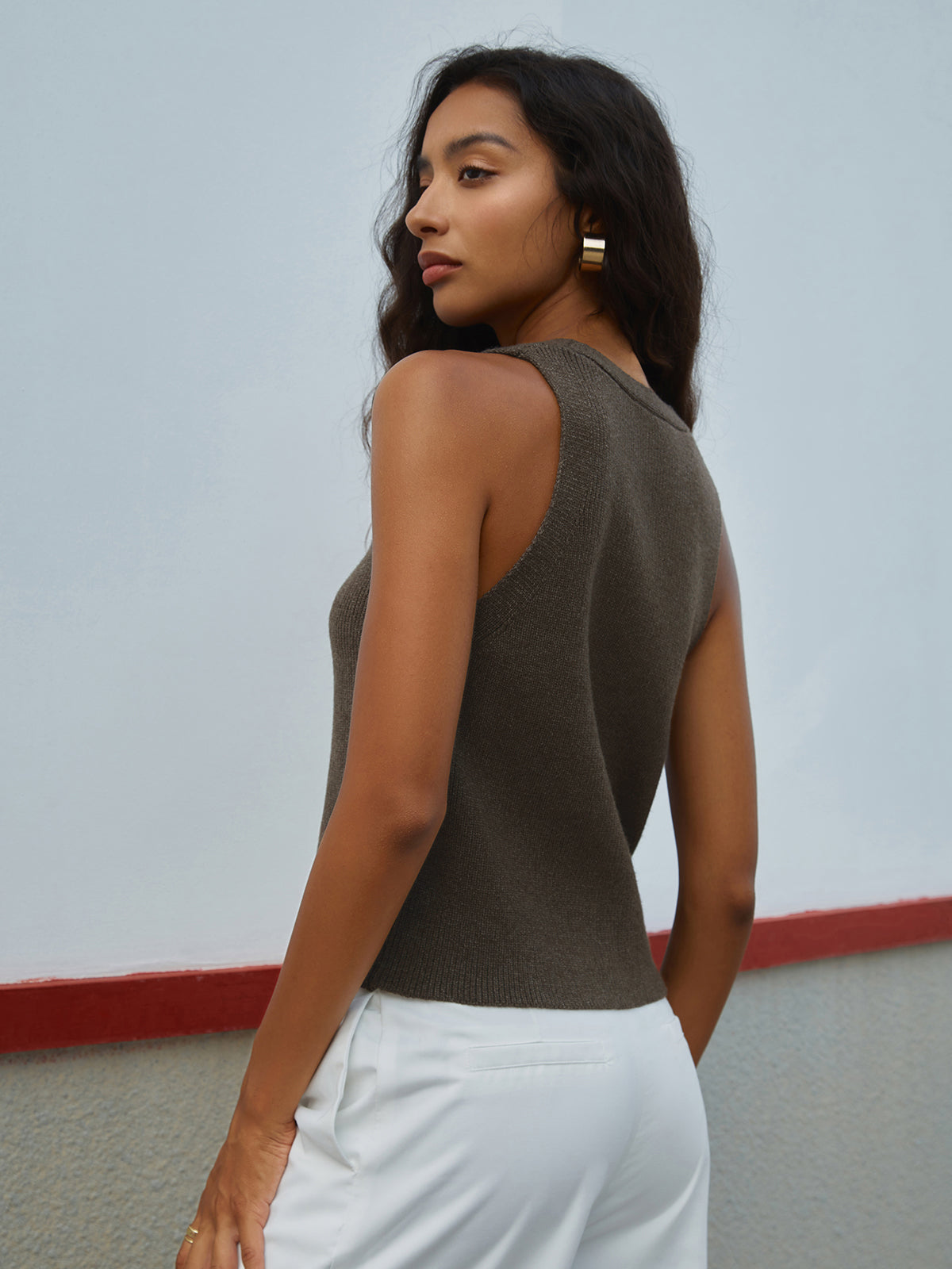 Mira Women's Sweater Vest | Ribbed Knit, Slim Fit
