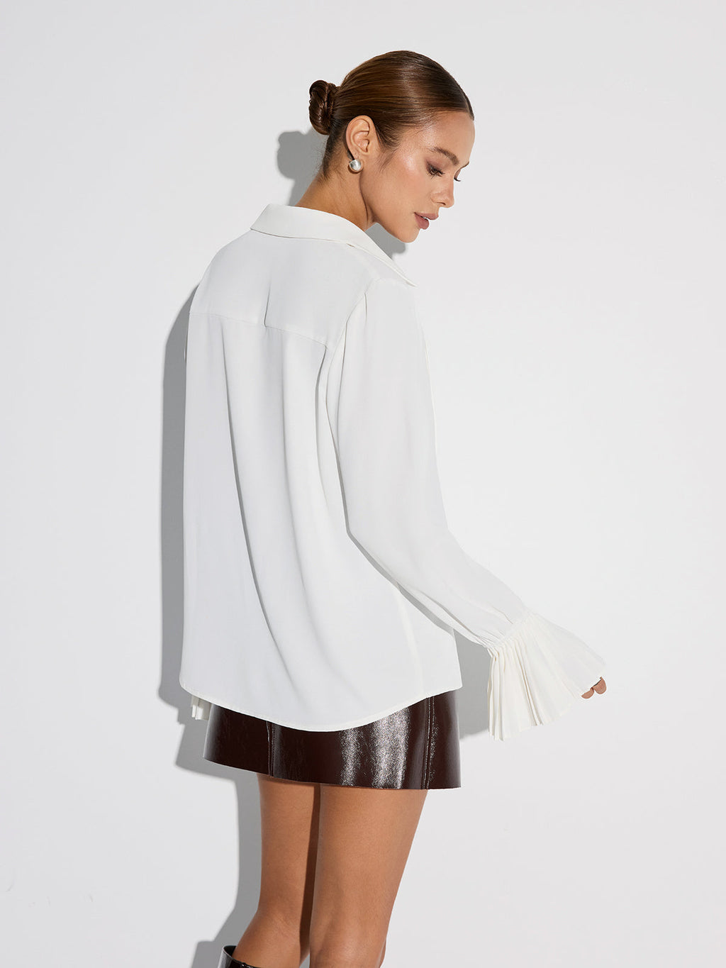 Piper Women's Blouse | Woven Fabric, Bell Sleeves, Collared Neckline
