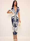 Piper Women's Midi Dress | V-Neck Jersey Fabric, Slim Fit