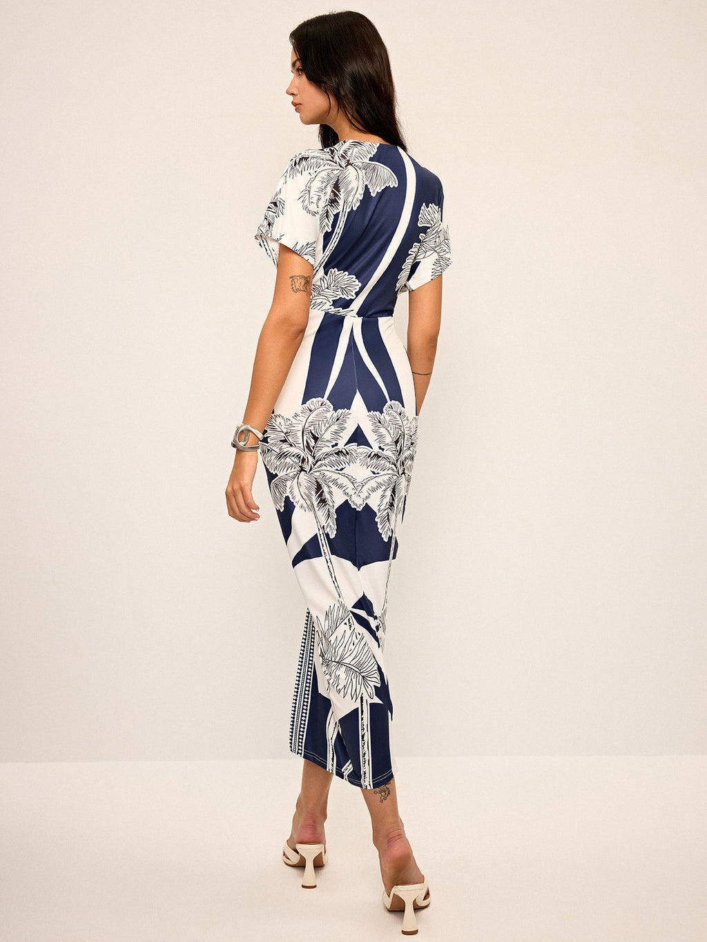 Piper Women's Midi Dress | V-Neck Jersey Fabric, Slim Fit
