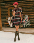 Raven Women's Coat | Wool Blend, Plaid Cape Design