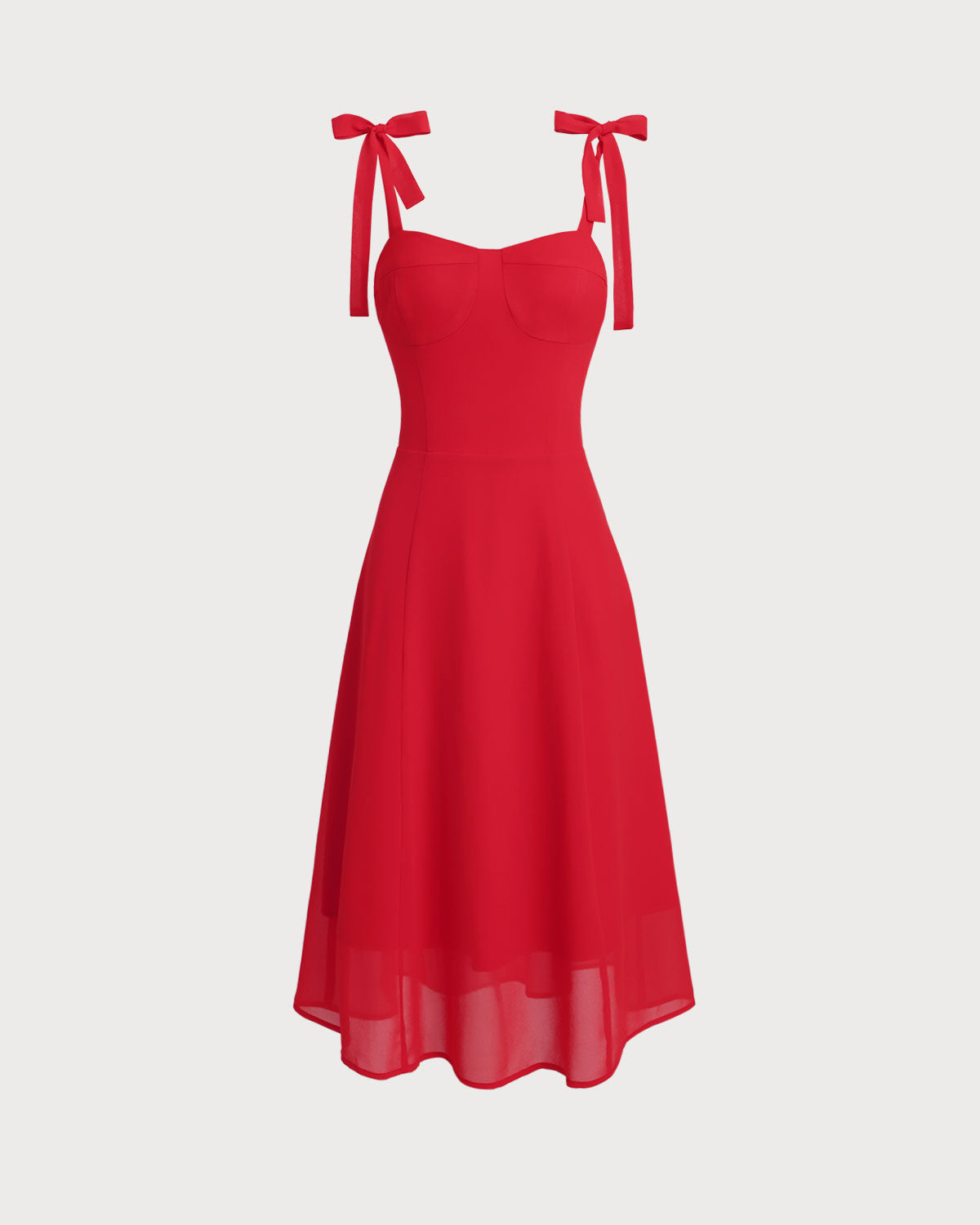 Rhea Women's Midi Dress | Sweetheart Neck, A-Line Polyester