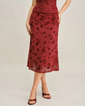 Rhea Women's Midi Skirt | Floral Print, Mermaid Silhouette
