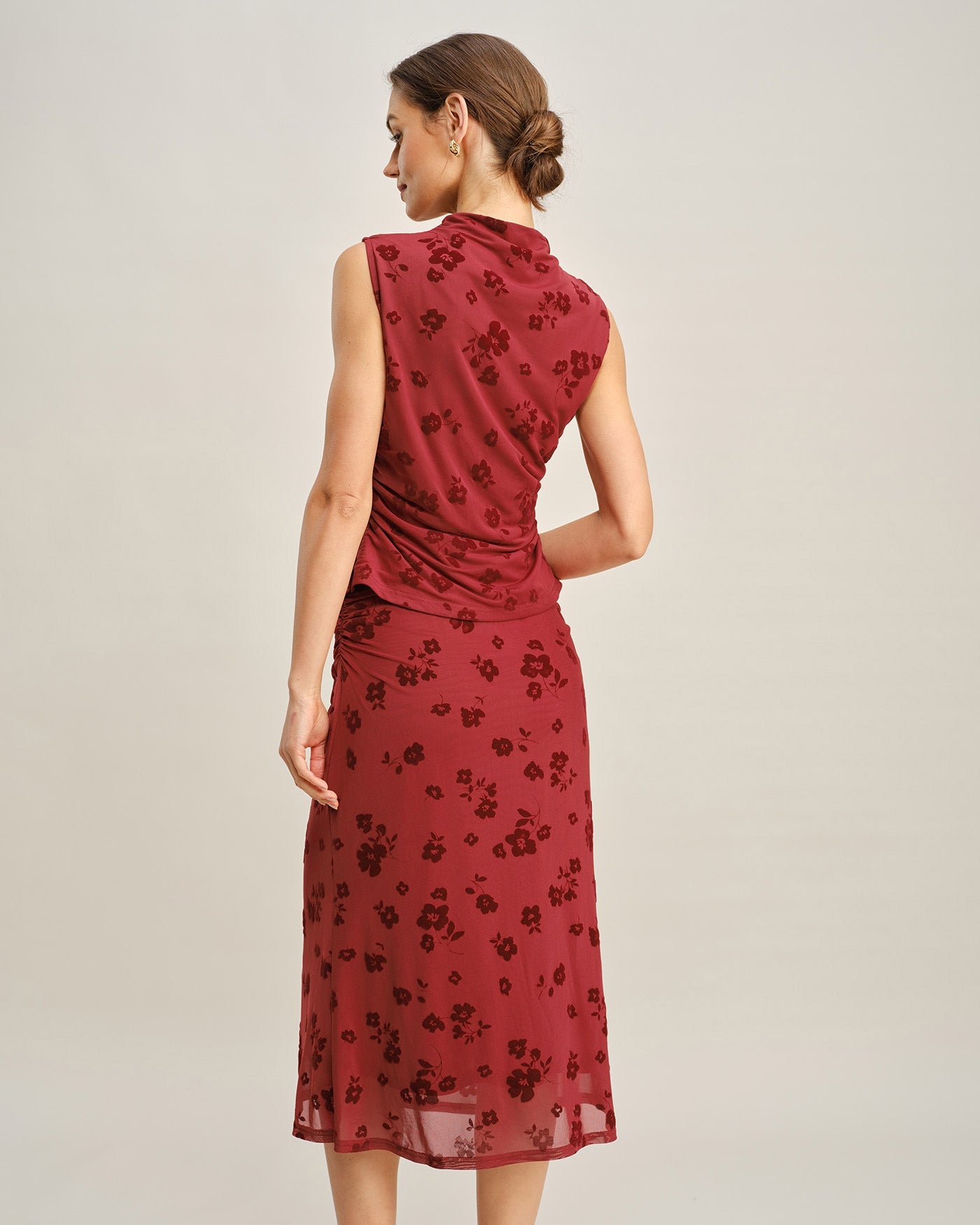 Rhea Women's Midi Skirt | Floral Print, Mermaid Silhouette