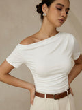 Riley Women's Slim Top | Soft Jersey, Asymmetrical Neckline