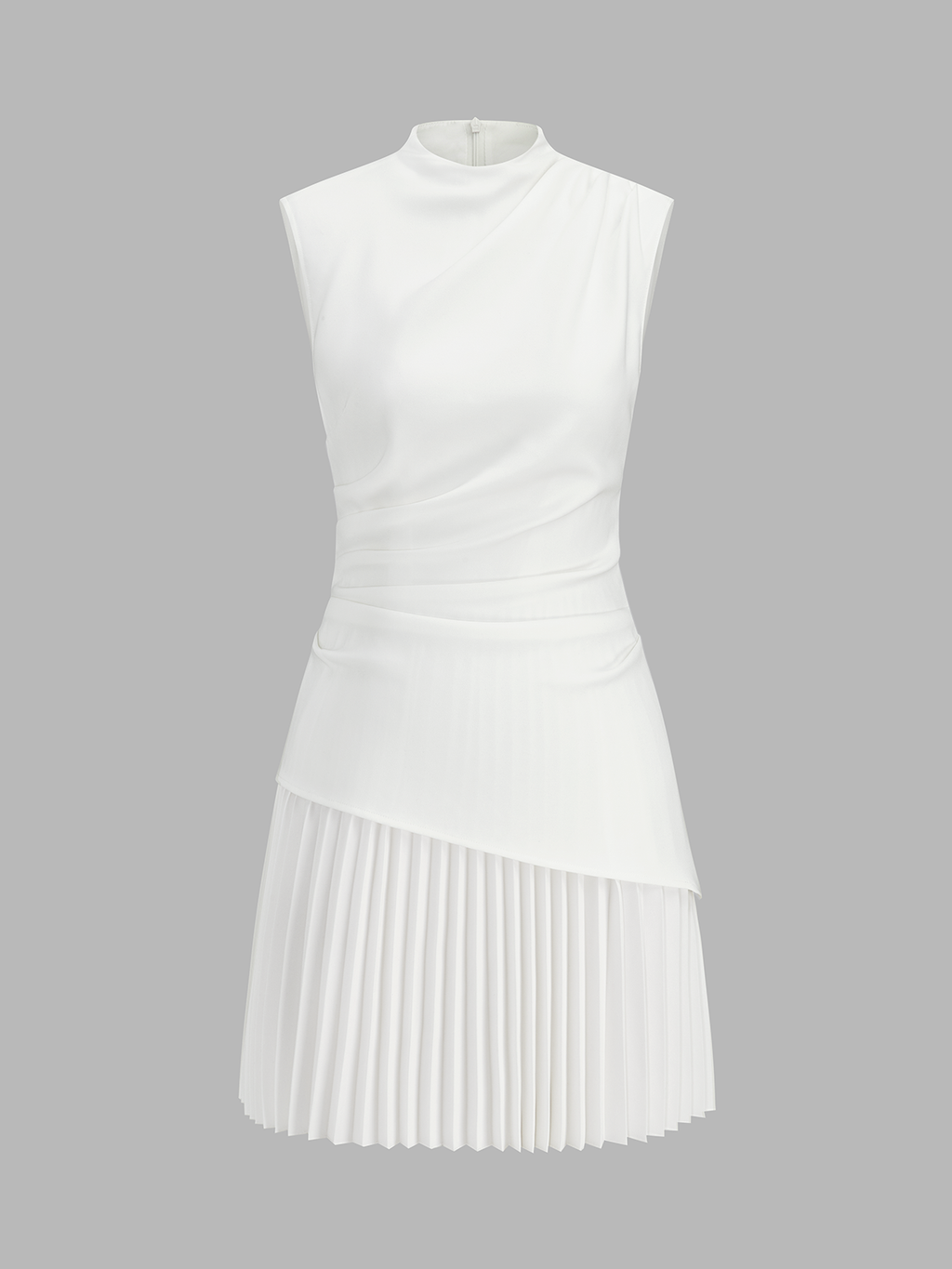 Sienna Women's Mini Dress | Asymmetrical Pleats, Sleeveless Cocktail