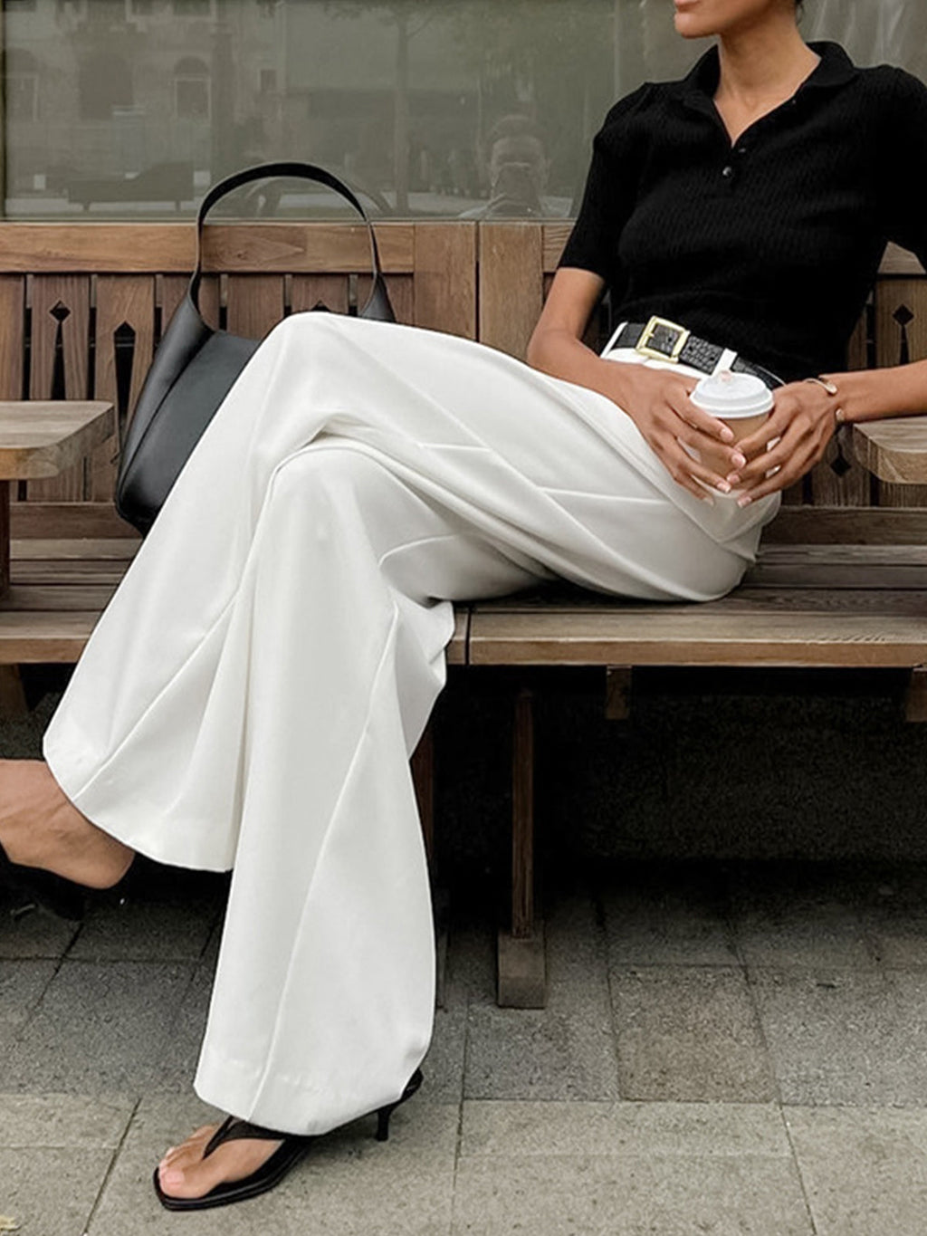 Sienna Women's Wide Leg Pants | Woven Fabric, Regular Fit