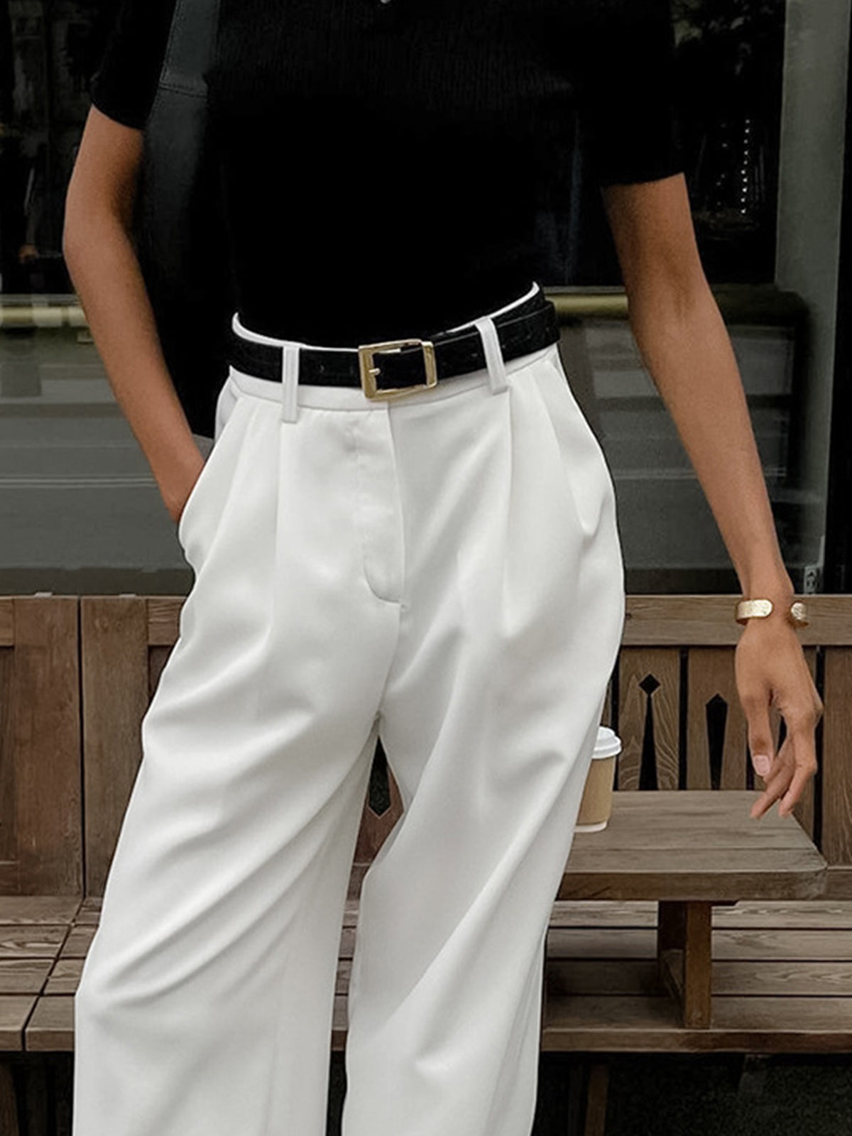 Sienna Women's Wide Leg Pants | Woven Fabric, Regular Fit