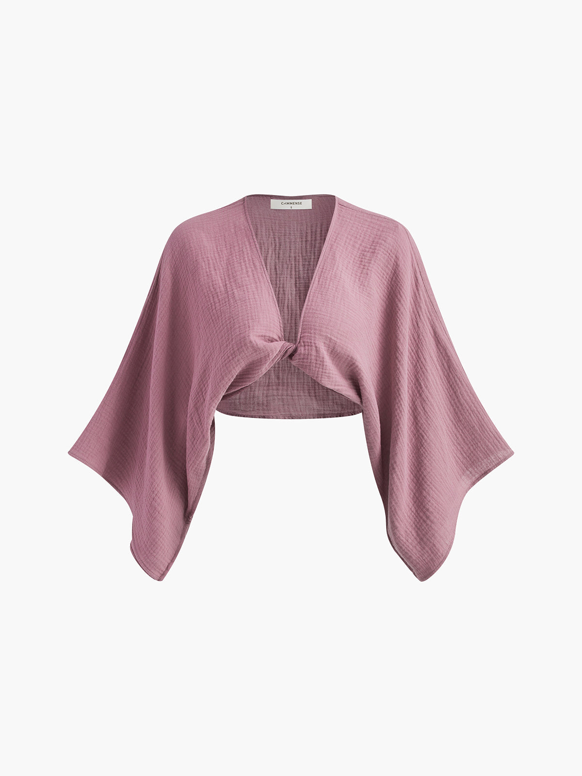 Talia Women's Blouse | 100% Cotton, Cropped Tie-Front Long Sleeve Top