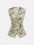 Vera Women's Vest | Vintage Floral Woven, Sleeveless Tailored Design
