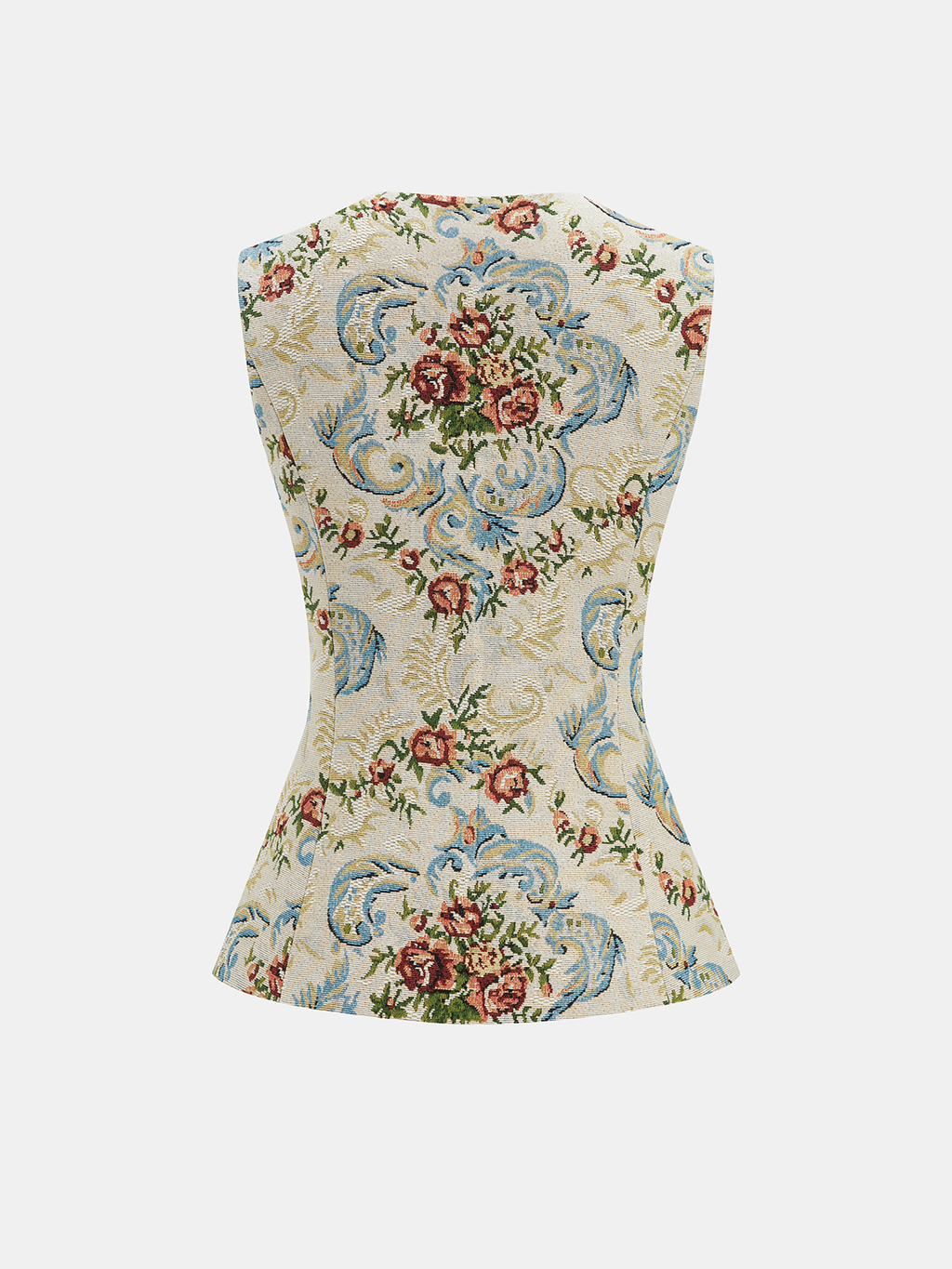 Vera Women's Vest | Vintage Floral Woven, Sleeveless Tailored Design