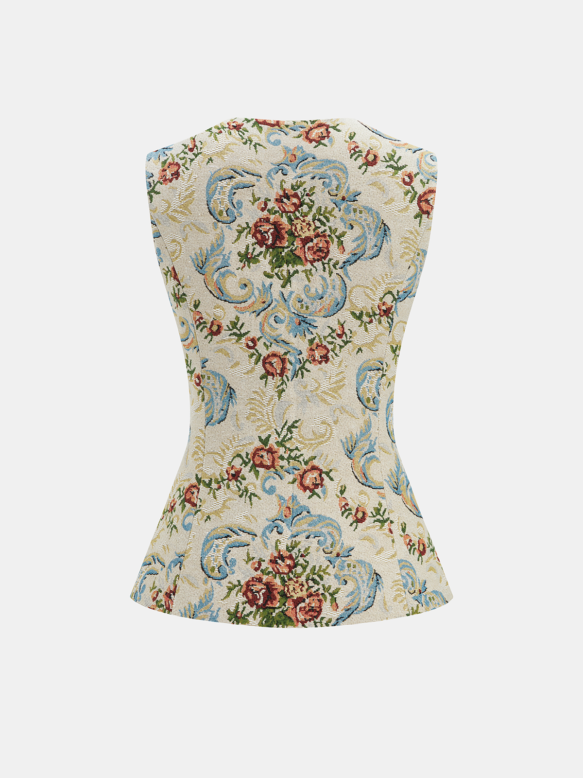Vera Women's Vest | Vintage Floral Woven, Sleeveless Tailored Design