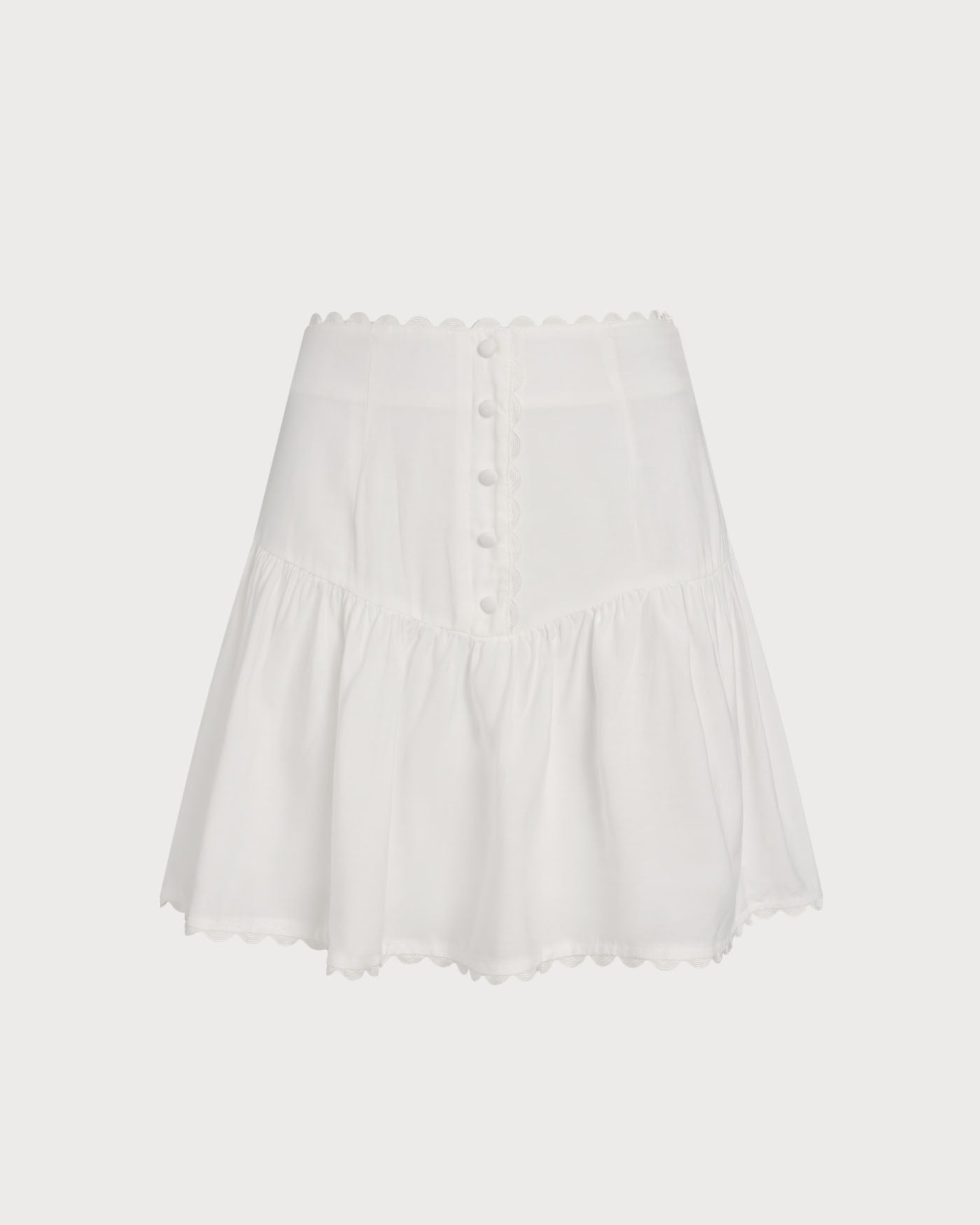 Willa Women's Black Mini Skirt | Cotton Blend, Button Detail
